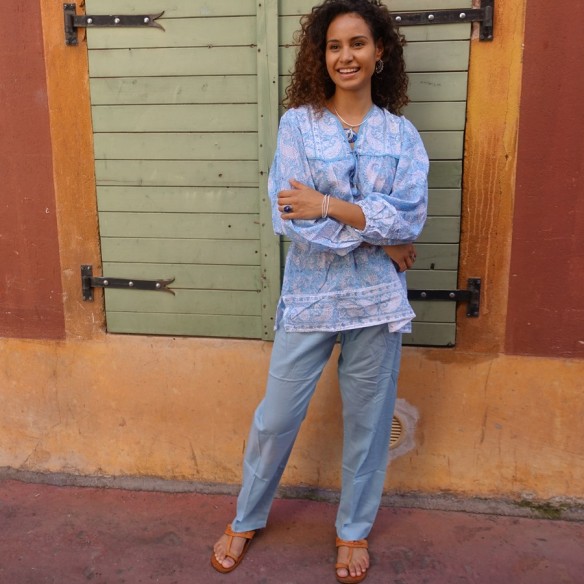 Pantalon en voile de coton - SAROUELS ET PANTALONS FEMME - Tortue de Mer