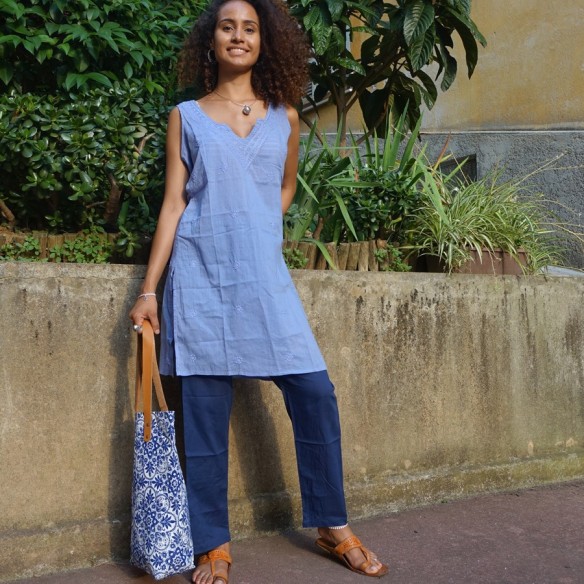 Pantalon en voile de coton - SAROUELS ET PANTALONS FEMME - Tortue de Mer