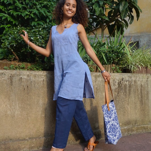 Pantalon en voile de coton - SAROUELS ET PANTALONS FEMME - Tortue de Mer