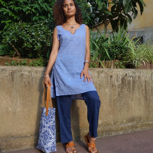 Pantalon en voile de coton - SAROUELS ET PANTALONS FEMME - Tortue de Mer