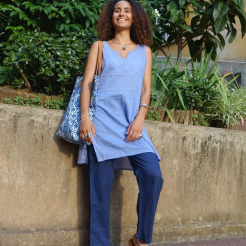 Pantalon en voile de coton - SAROUELS ET PANTALONS FEMME - Tortue de Mer