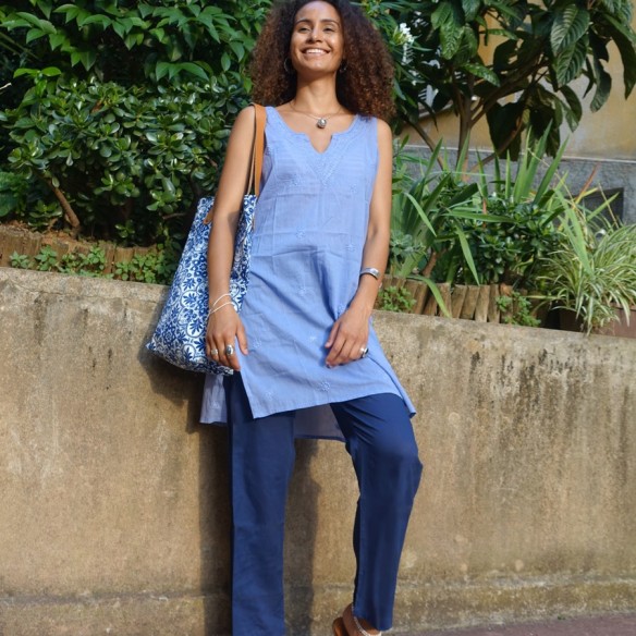 Pantalon en voile de coton - SAROUELS ET PANTALONS FEMME - Tortue de Mer