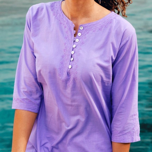 Tunique de plage pourpre - KAFTANS & TUNICS - Tortue de Mer