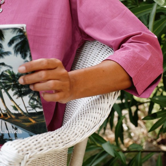 Tunique de plage rose - Beach kaftan - Tortue de Mer