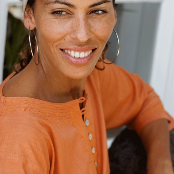 Tunique de plage safran - Beach kaftan - Tortue de Mer