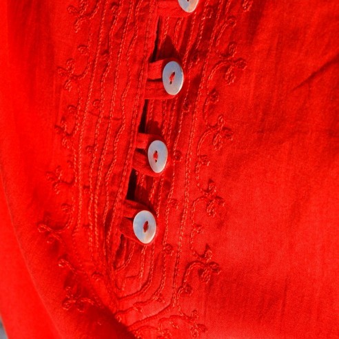 Tunique de plage rouge - Beach kaftan - Tortue de Mer