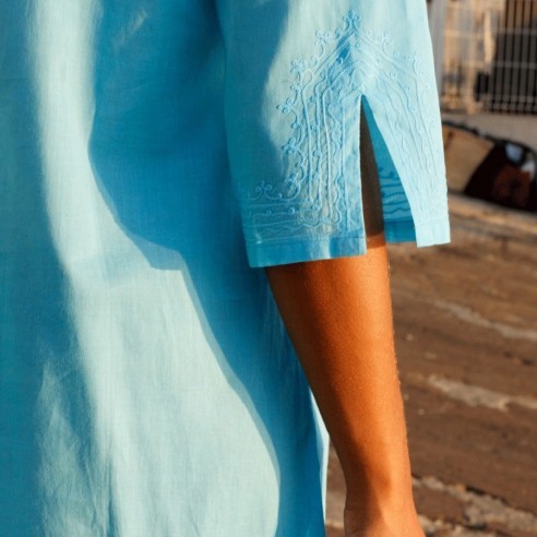 Tunique de plage turquoise clair - KAFTANS & TUNICS - Tortue de Mer