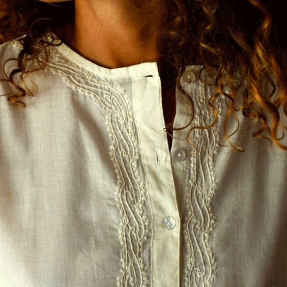 Tunique indienne crème - Bohemian tunics - Tortue de Mer