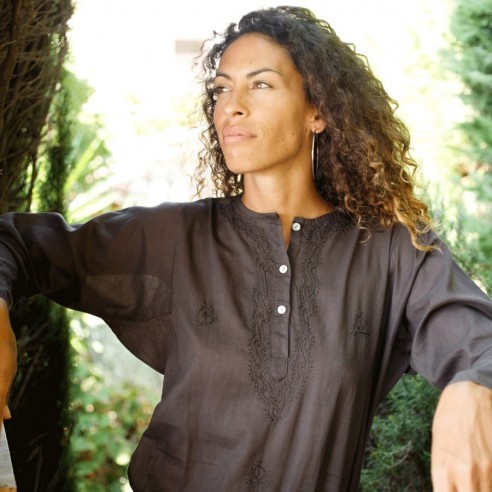 Tunique indienne marron - Bohemian tunics - Tortue de Mer