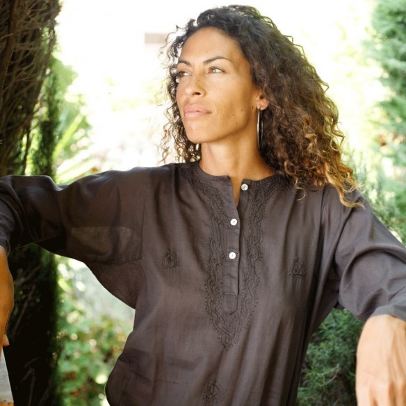 Tunique indienne marron - Bohemian tunics - Tortue de Mer