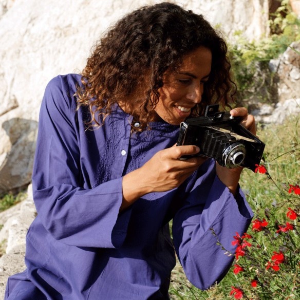 Tunique indienne bleu foncé - Tuniques indiennes - Tortue de Mer