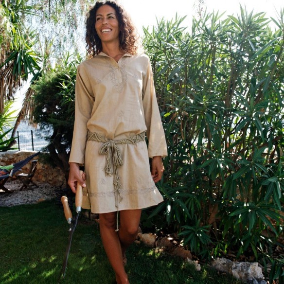 Tunique indienne beige - Bohemian tunics - Tortue de Mer