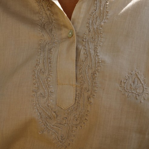 Tunique indienne beige - Bohemian tunics - Tortue de Mer