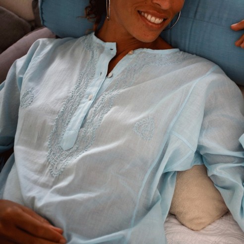 Tunique indienne turquoise clair - Bohemian tunics - Tortue de Mer