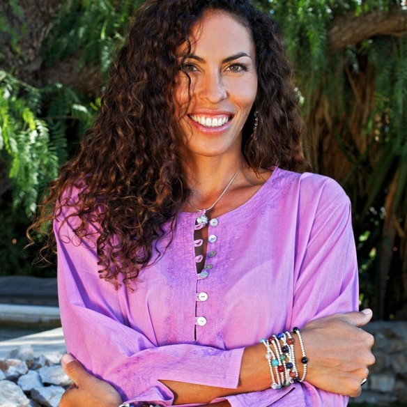 Tunique plage orchidée - Beach kaftan - Tortue de Mer