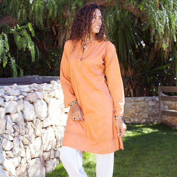 Tunique indienne safran - Bohemian tunics - Tortue de Mer