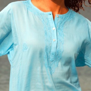 Tunique indienne turquoise - Bohemian tunics - 2