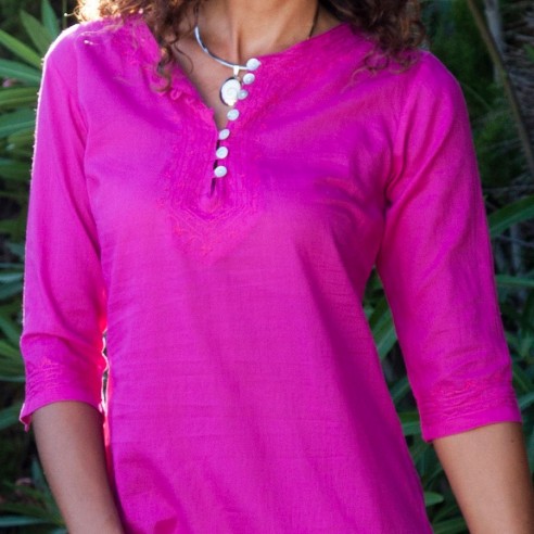 Tunique plage fuchsia - Tuniques de plage - Tortue de Mer