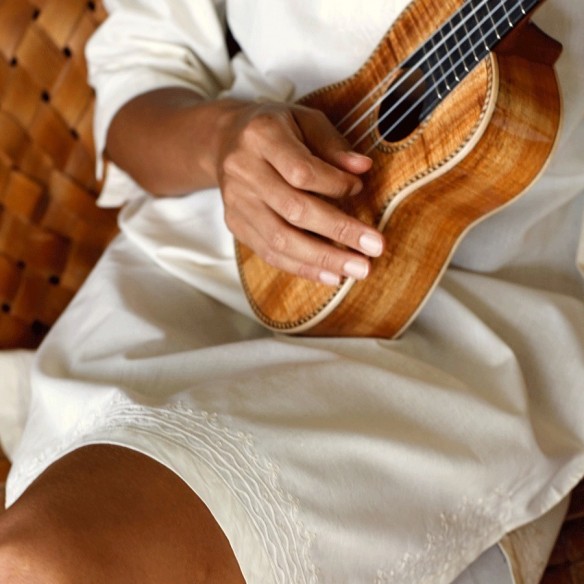 Tunique plage crème - Beach kaftan - Tortue de Mer