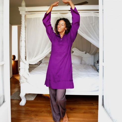 Tunique indienne aubergine - Bohemian tunics - Tortue de Mer