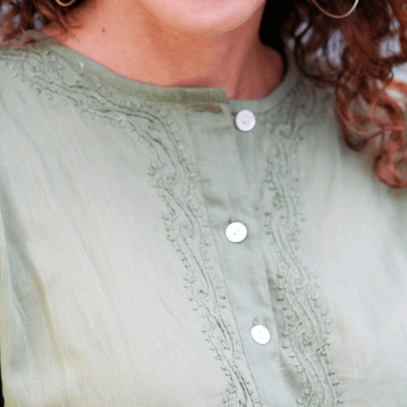 Tunique indienne kaki - Bohemian tunics - Tortue de Mer