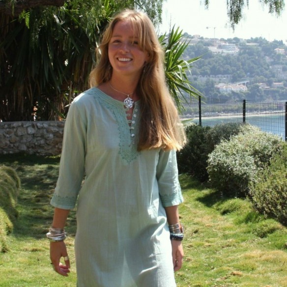 Tunique plage vert amande - Beach kaftan - Tortue de Mer