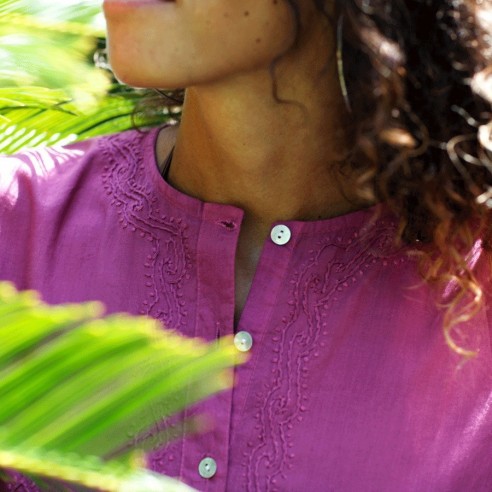 Tunique indienne rose bis - Bohemian tunics - Tortue de Mer