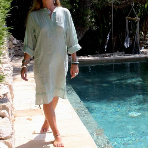 Tunique indienne vert amande - TUNIQUES FEMME - Tortue de Mer