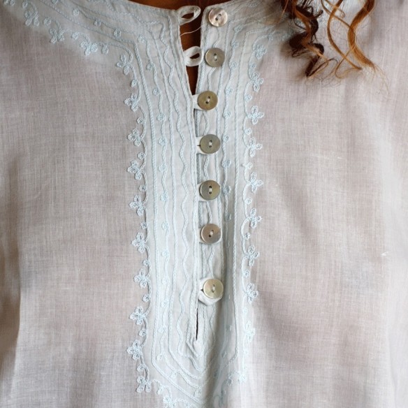 Tunique plage bleu ciel - Beach kaftan - Tortue de Mer