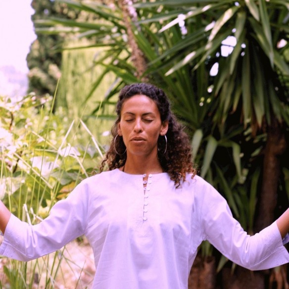 Tunique plage lavande - Beach kaftan - Tortue de Mer