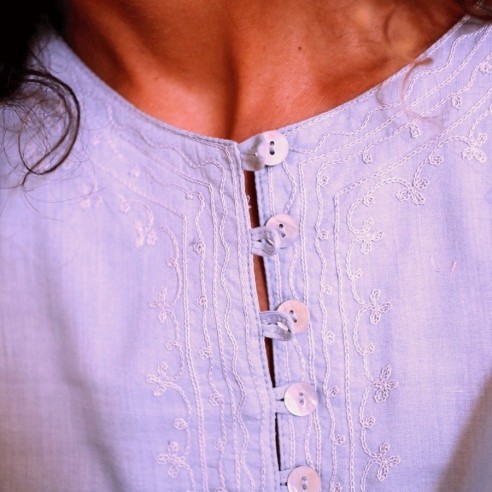 Tunique plage lavande - Beach kaftan - Tortue de Mer