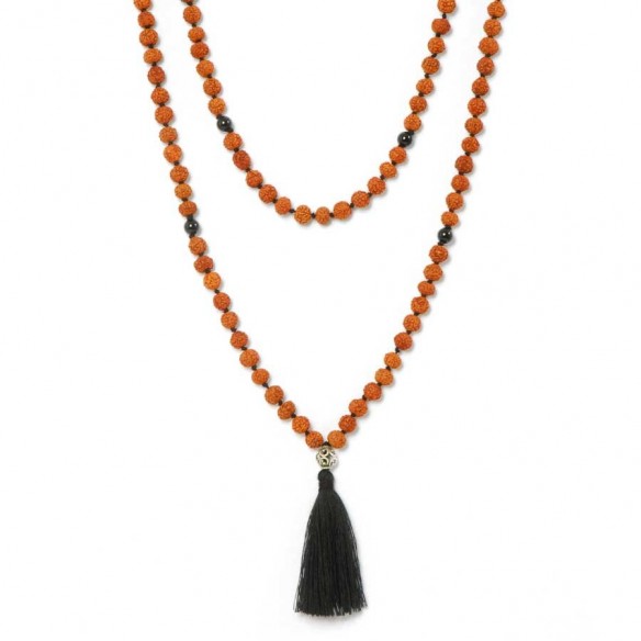 Mala rudraksha onyx - COSTUME JEWELRY  - Tortue de Mer
