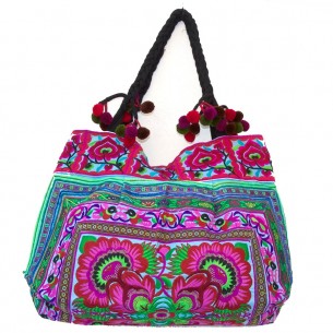 Sac brodé ethnique bleu - EMBROIDERED BAGS - Tortue de Mer 2