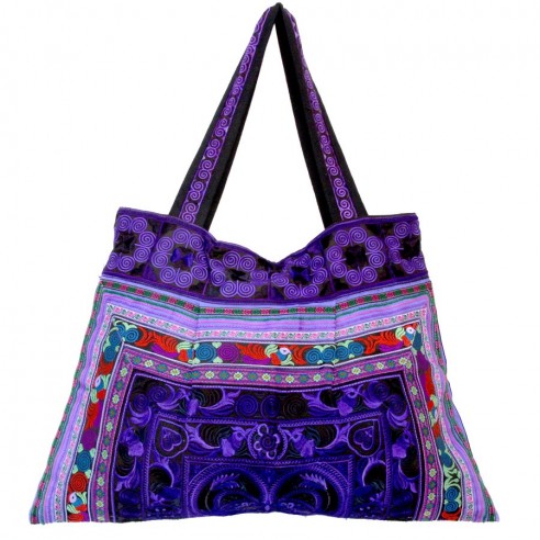 Sac broderies Hmong - SACS BRODÉS - Tortue de Mer