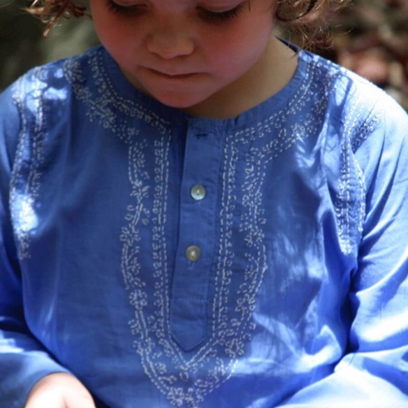 Tunique coton enfant indigo - ENFANTS ET ADOS - Tortue de Mer