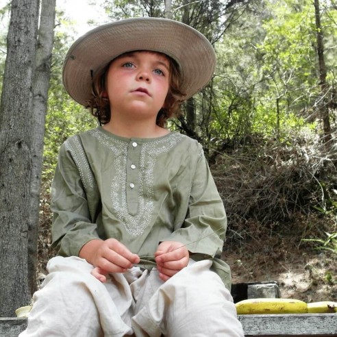 Tunique coton enfant kaki - KIDS & TEENS - Tortue de Mer