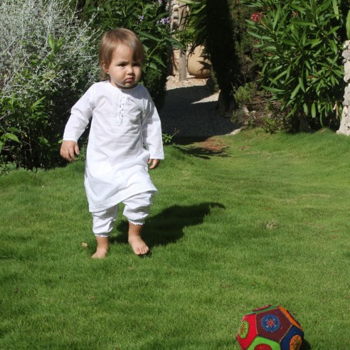 Tunique longue brodée pour bébé - TUNIQUES - Tortue de Mer