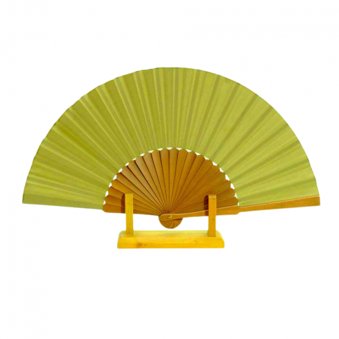 Eventail soie vert - SILK FAN - Tortue de Mer