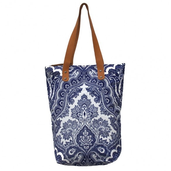 Sac toile de Jouy bleu - ACCESSORIES - Tortue de Mer