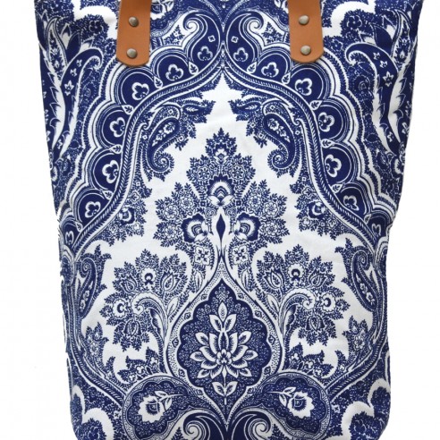 Sac toile de Jouy bleu - ACCESSORIES - Tortue de Mer