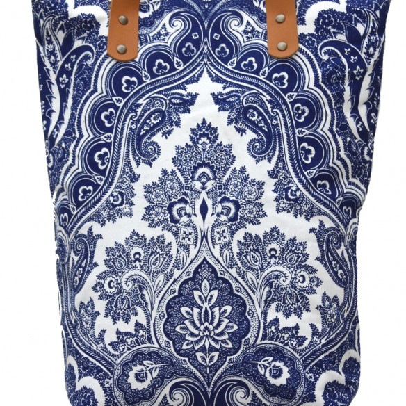 Sac toile de Jouy bleu - ACCESSORIES - Tortue de Mer