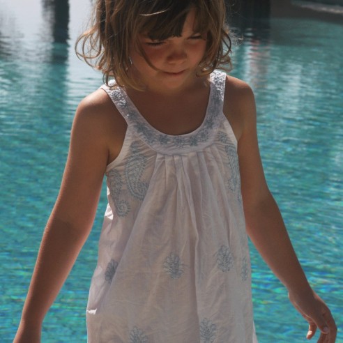 Short summer dress - WHITE KAFTANS - Tortue de Mer