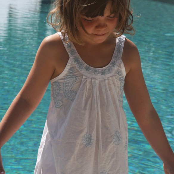 Short summer dress - WHITE KAFTANS - Tortue de Mer