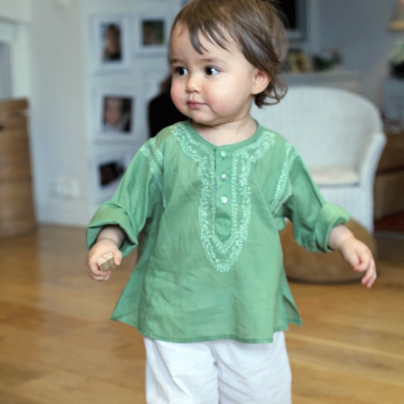 Tunique d'été brodée pour bébé - TUNIQUES - Tortue de Mer