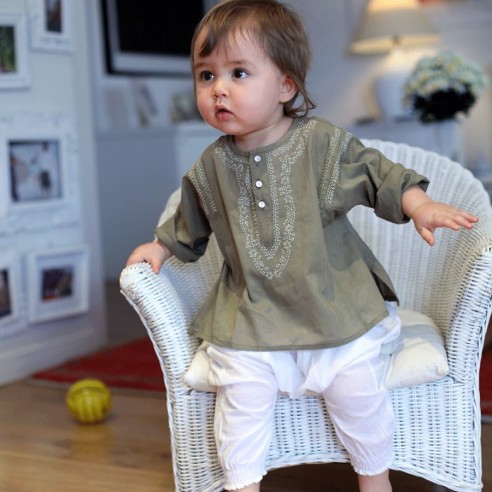 Tunique d'été brodée pour bébé - TUNIQUES - Tortue de Mer