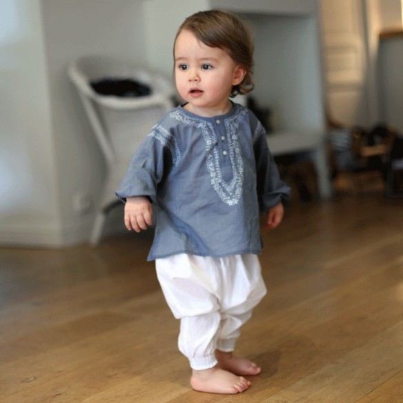 Tunique d'été brodée pour bébé - TUNIQUES - Tortue de Mer