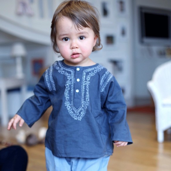 Tunique d'été brodée pour bébé - TUNIQUES - Tortue de Mer