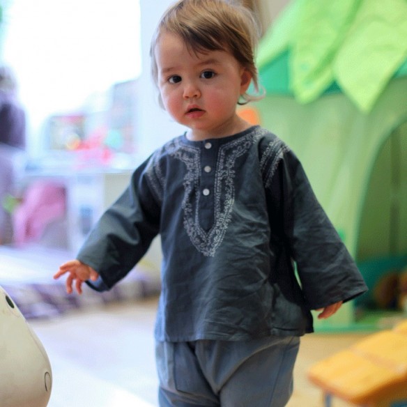 Tunique d'été brodée pour bébé - TUNIQUES - Tortue de Mer