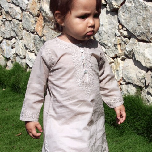 Tunique longue brodée pour bébé - TUNIQUES - Tortue de Mer