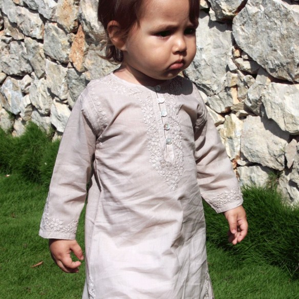 Tunique longue brodée pour bébé - TUNIQUES - Tortue de Mer